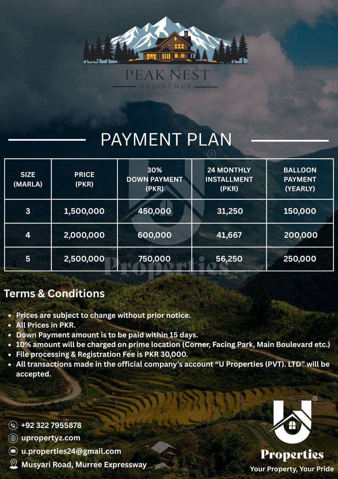 Peak Nest Residency Payment Plans